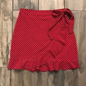 NASTY GAL red/white polka dot mini skirt Size 2